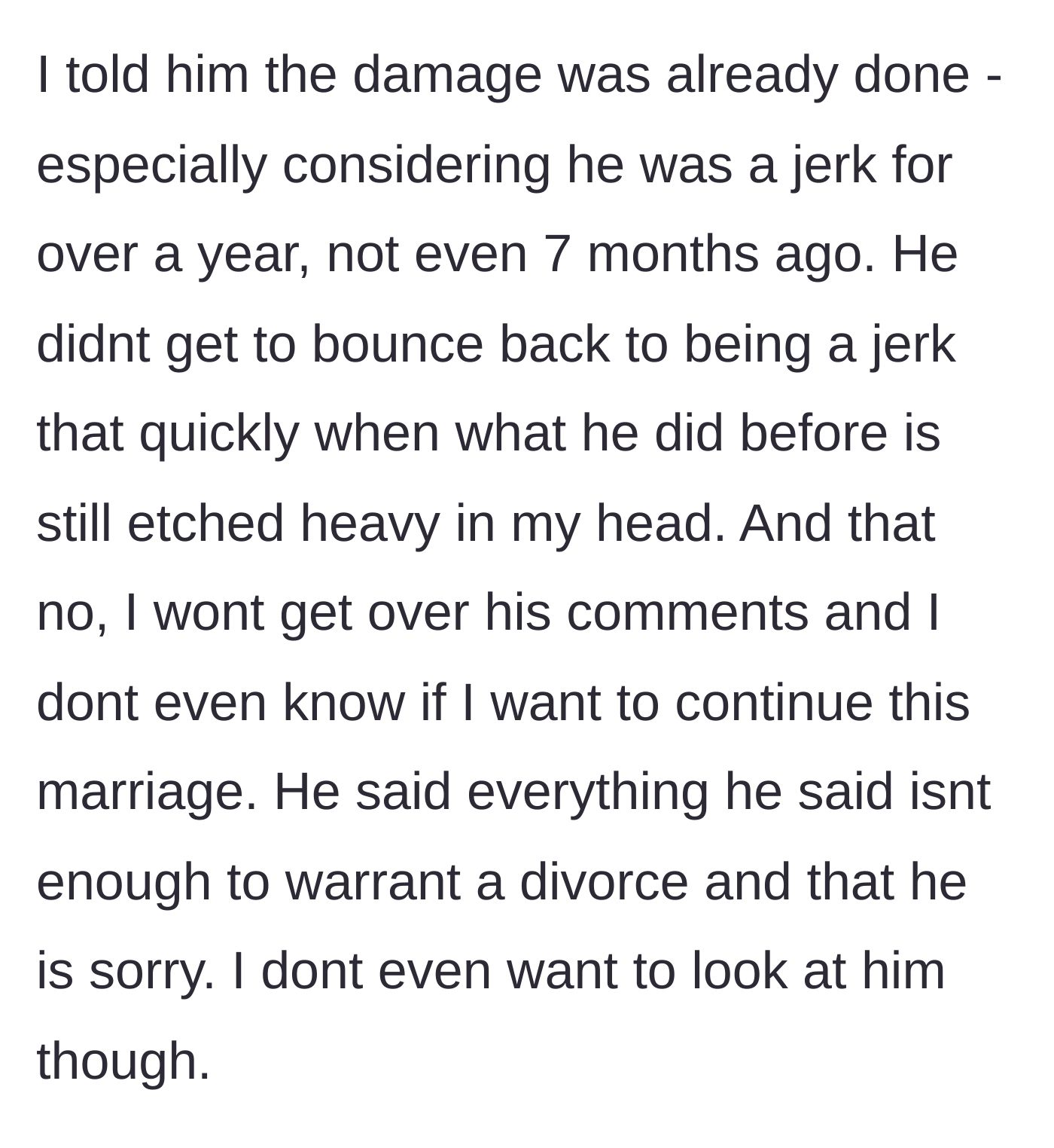Story part 11 - A heartbroken woman lying in bed, turned away from her husband.