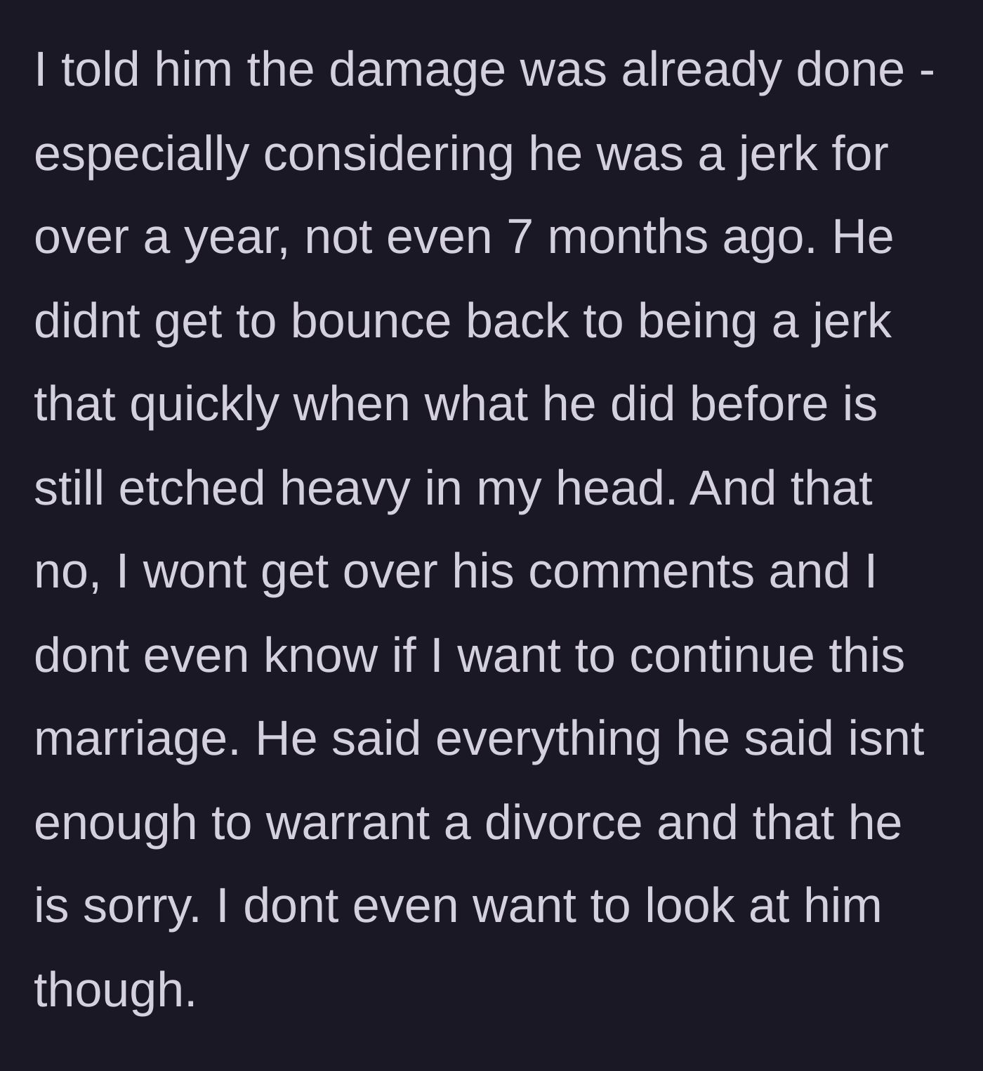Story part 11 - A heartbroken woman lying in bed, turned away from her husband.