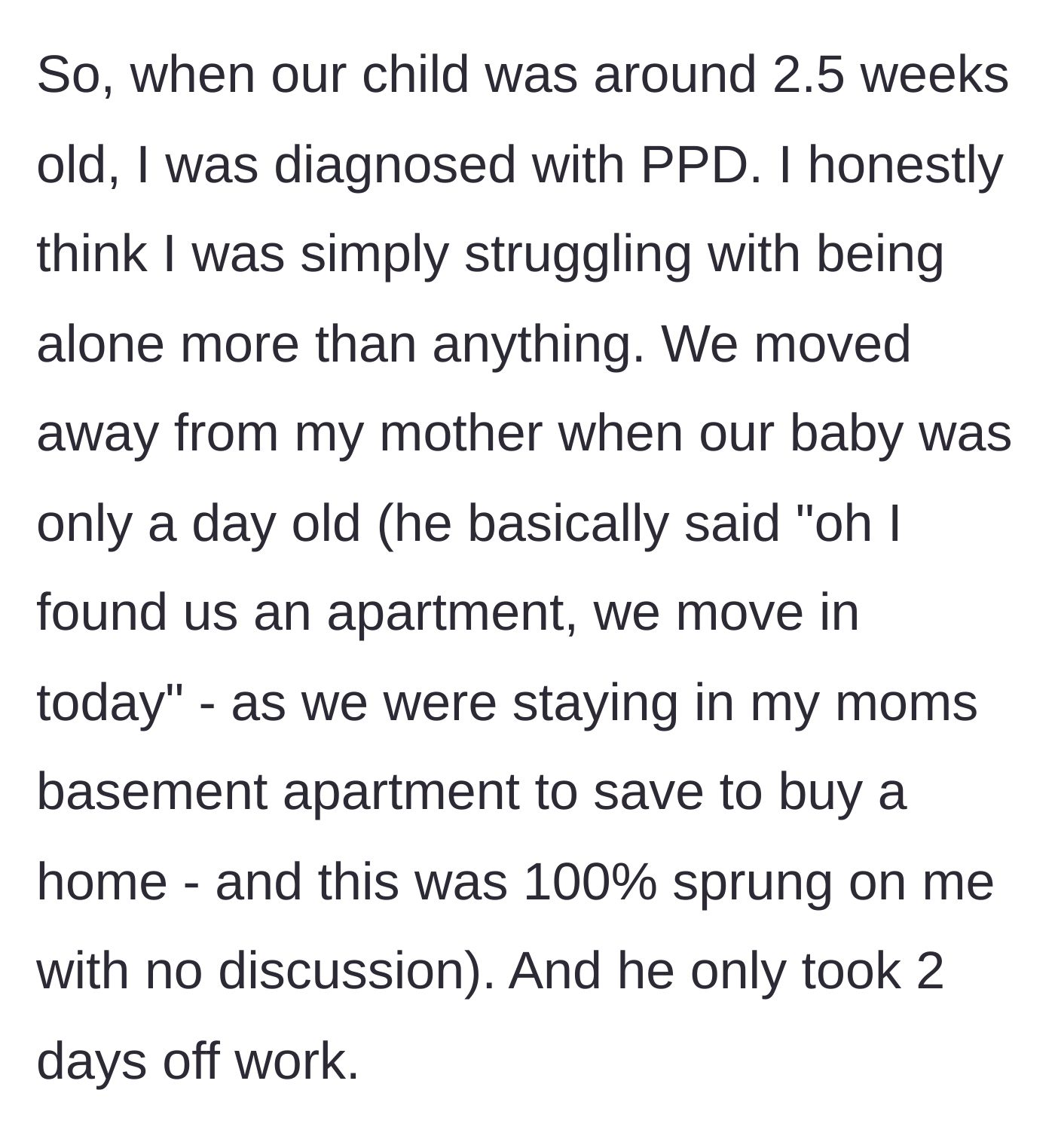 Story part 2 - A new mother holding a newborn in a room full of unpacked moving boxes.