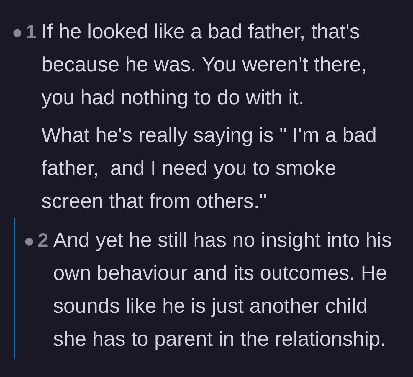 Comment thread 4 - A commenter points out that the husband expects his wife to cover up his parenting failures in front of friends.
