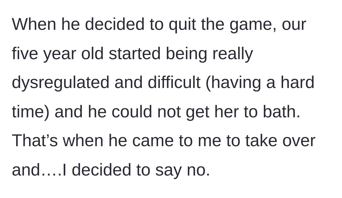 Story part 3 - The child inevitably melts down, and the husband tries to hand the difficult situation back to his wife, who refuses.