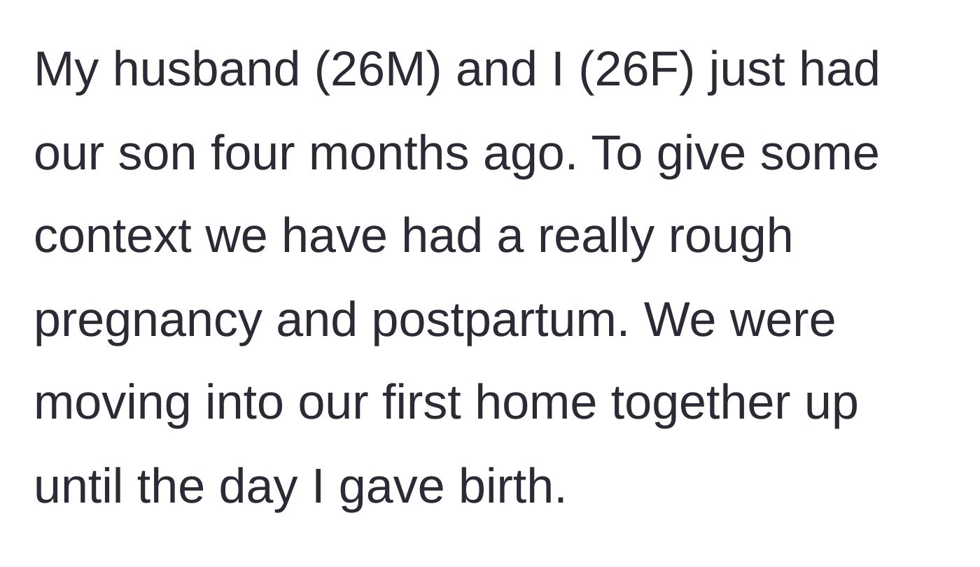 Story part 1 - A stressed pregnant couple surrounded by moving boxes right before going into labor.