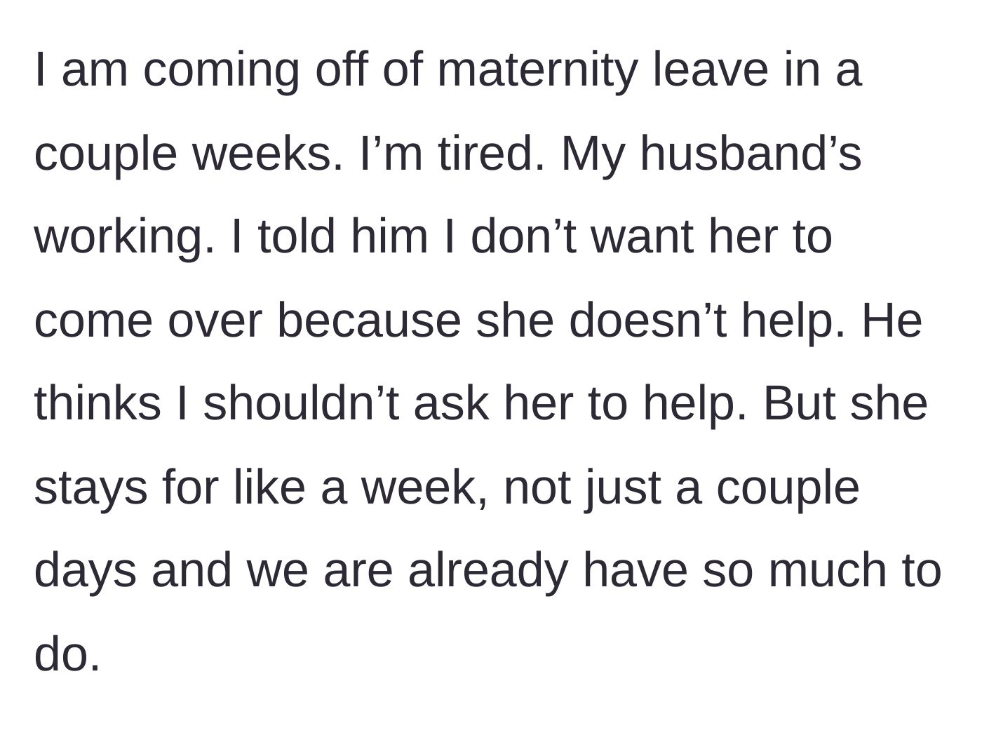 Story part 3 - A stressed young woman arguing with her husband who is putting on his work jacket.