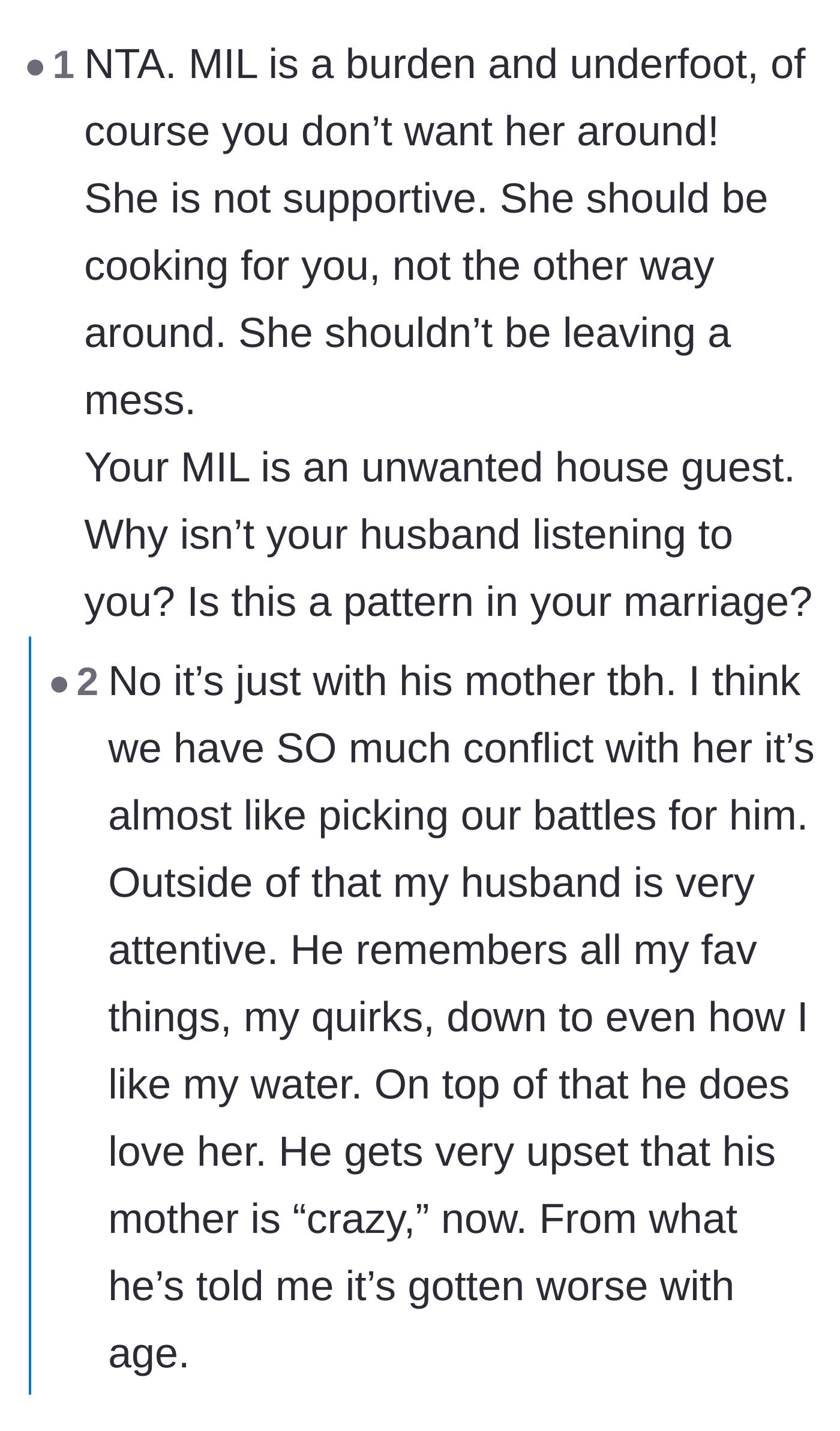 Comment thread 6 - The original poster admitting she wants to cut off contact, with readers telling her she has every right to step away.