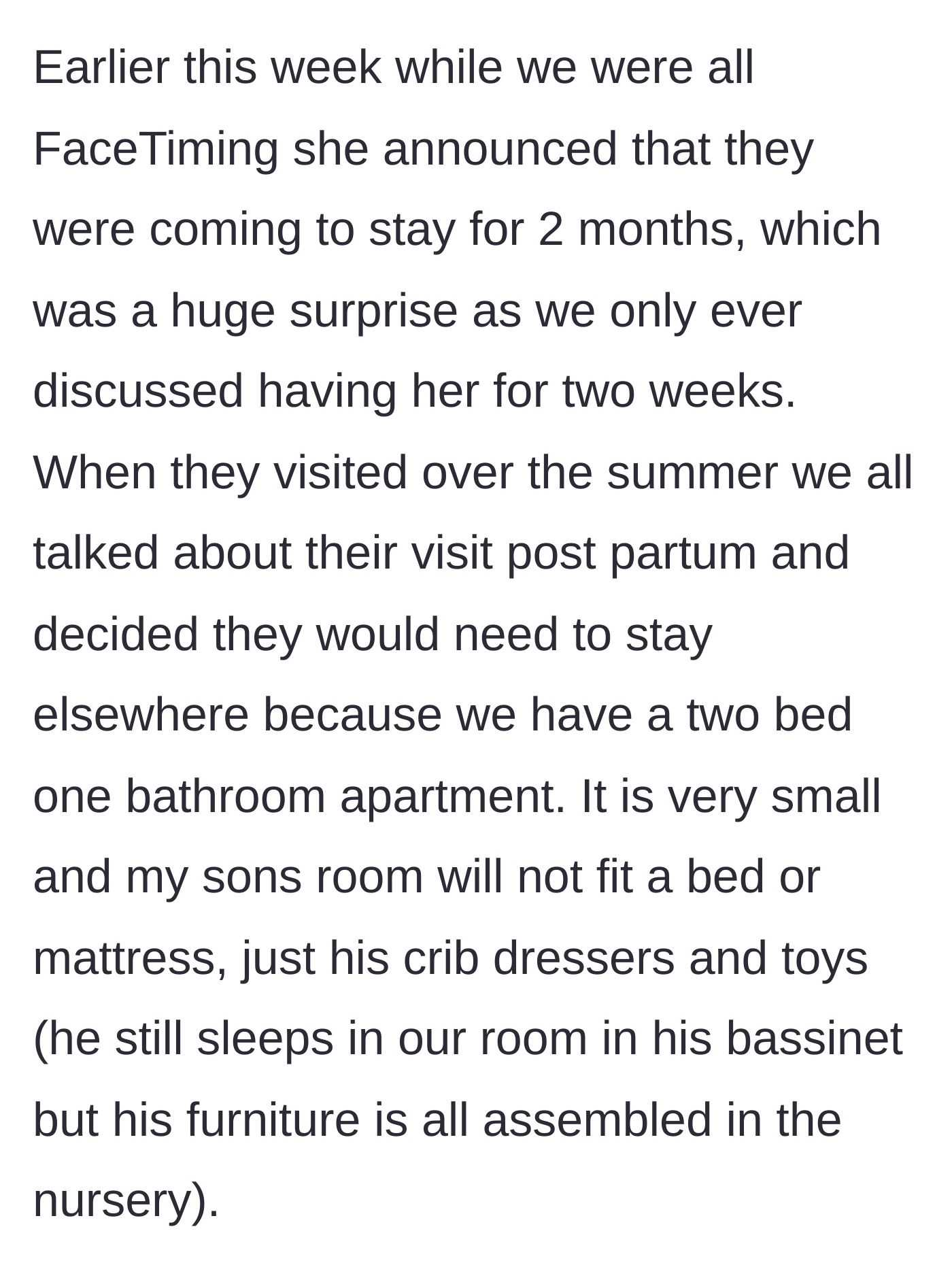 Story part 2 - Tiny apartment floor plan with no extra space.