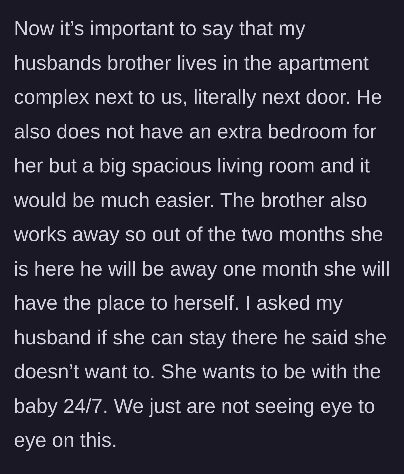Story part 4 - Empty, spacious apartment next door.