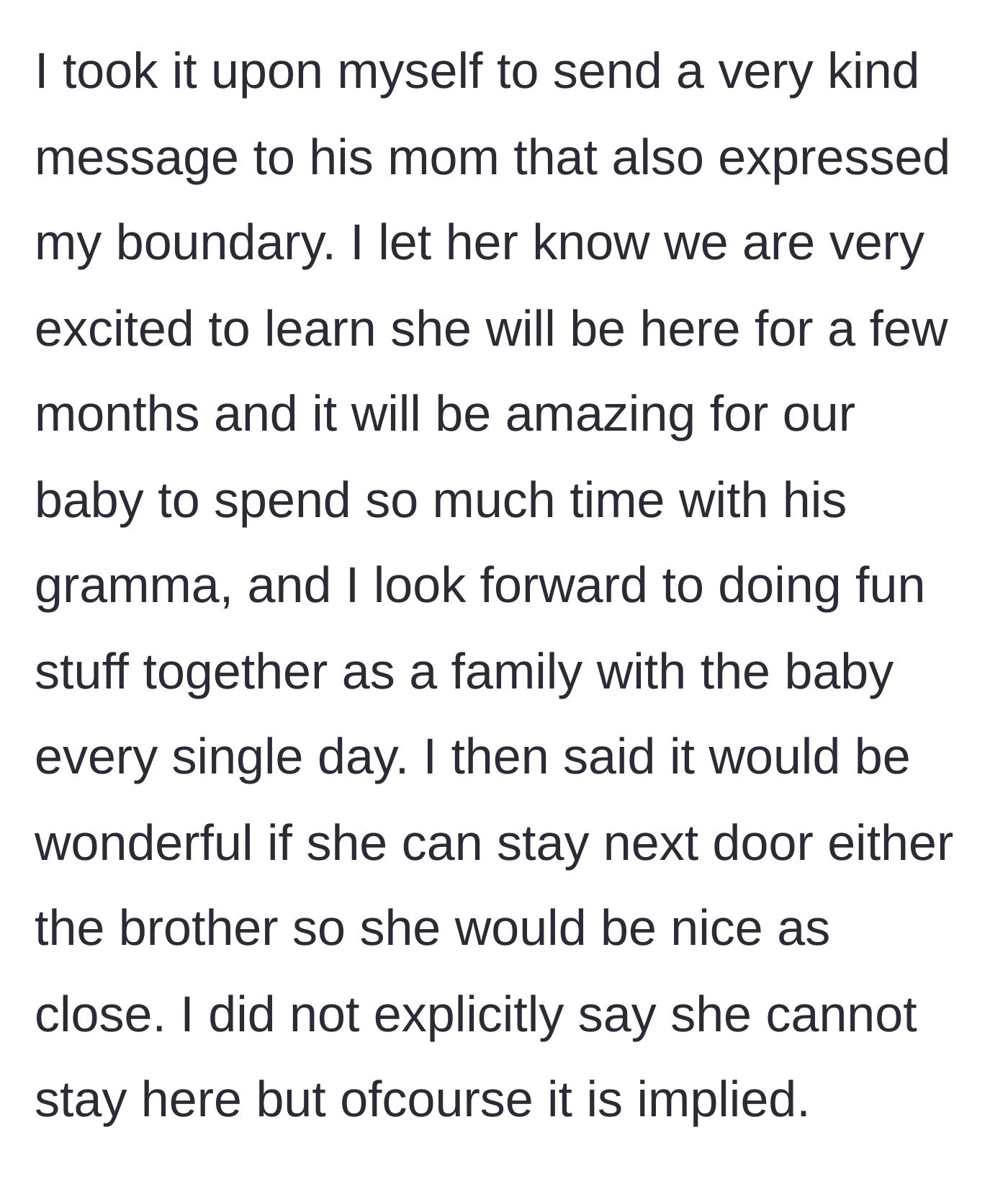 Story part 5 - Polite, diplomatic text message on a smartphone.