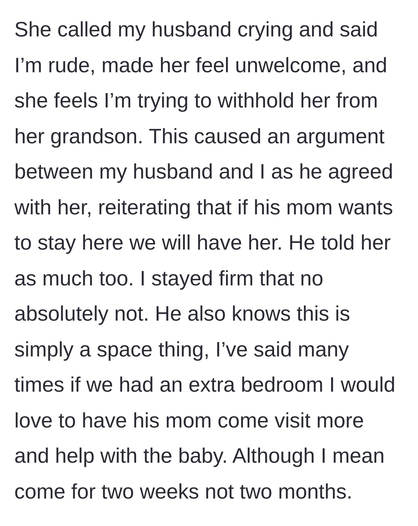 Story part 6 - Woman crying dramatically on the phone.