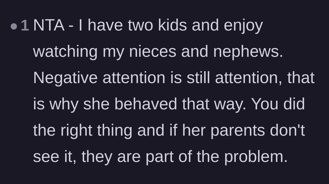 Comment thread 6 - Explaining the psychology of negative attention and holding the parents accountable