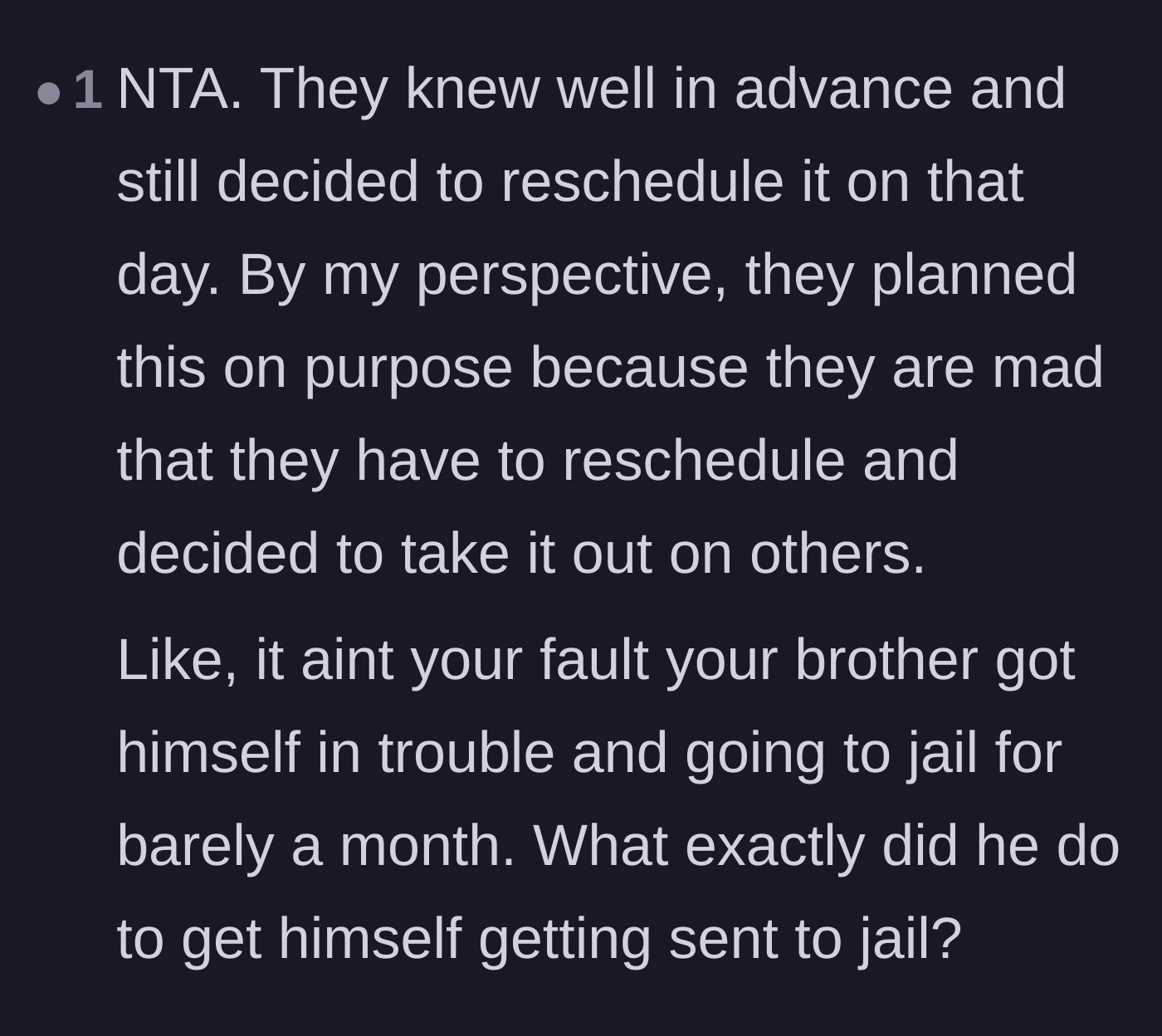 Comment thread 3 - Readers suspecting the family purposely scheduled the shower on the same day as the wrestling event out of spite.