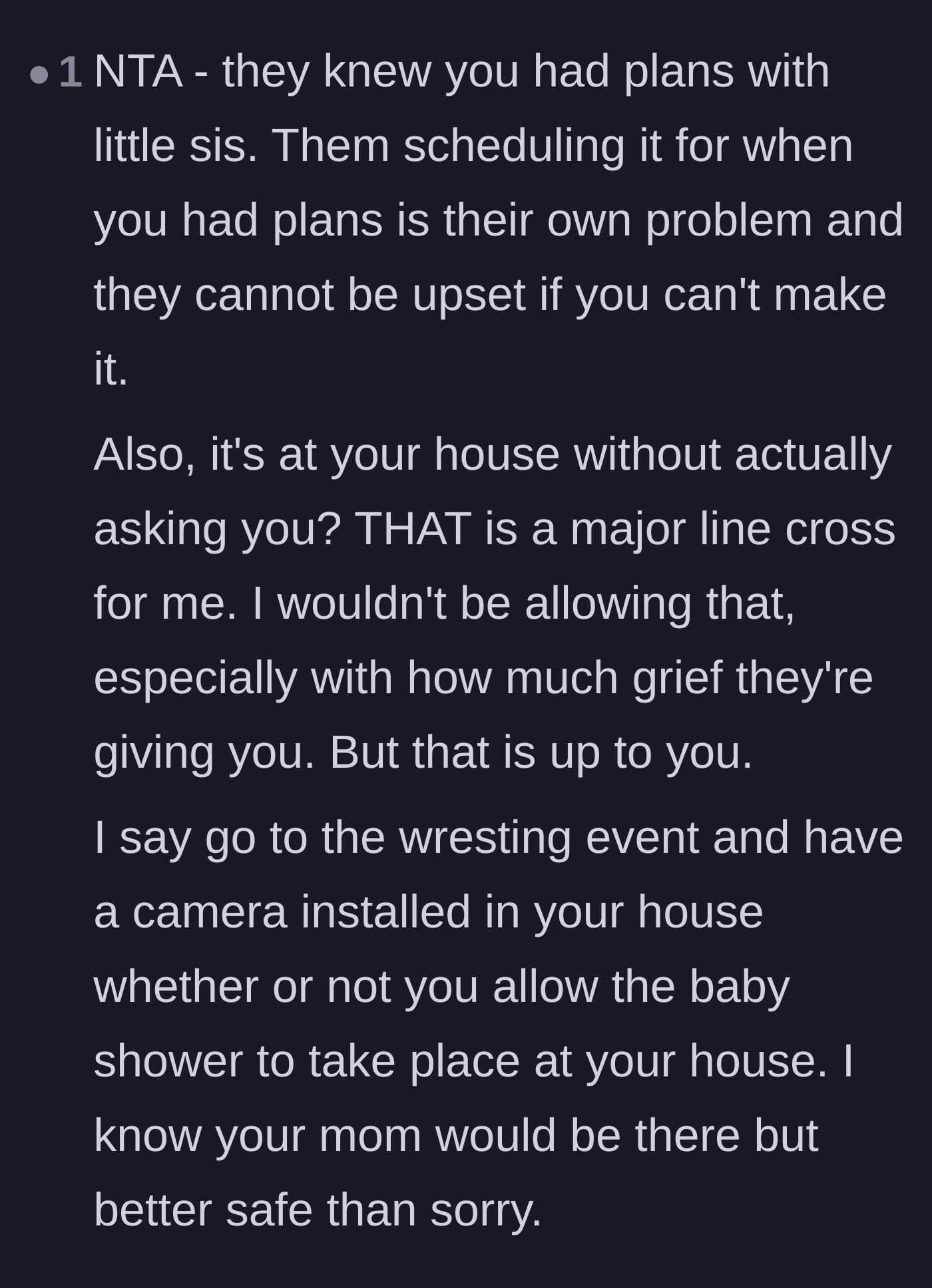 Comment thread 4 - Advice focusing on the complete disrespect of the uninvited home takeover and suggesting home security cameras.