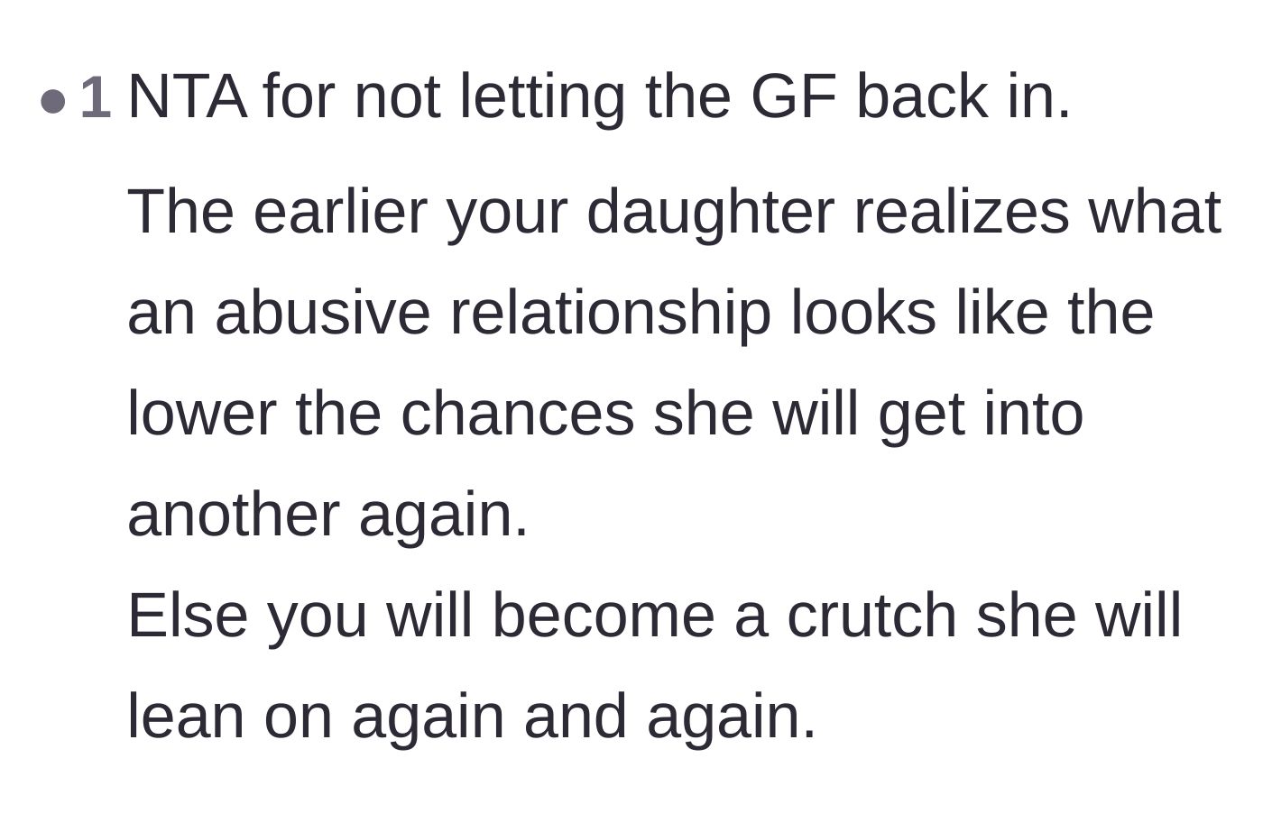 Comment thread 6 - Advice on not becoming a perpetual crutch for a child trapped in an abusive cycle.