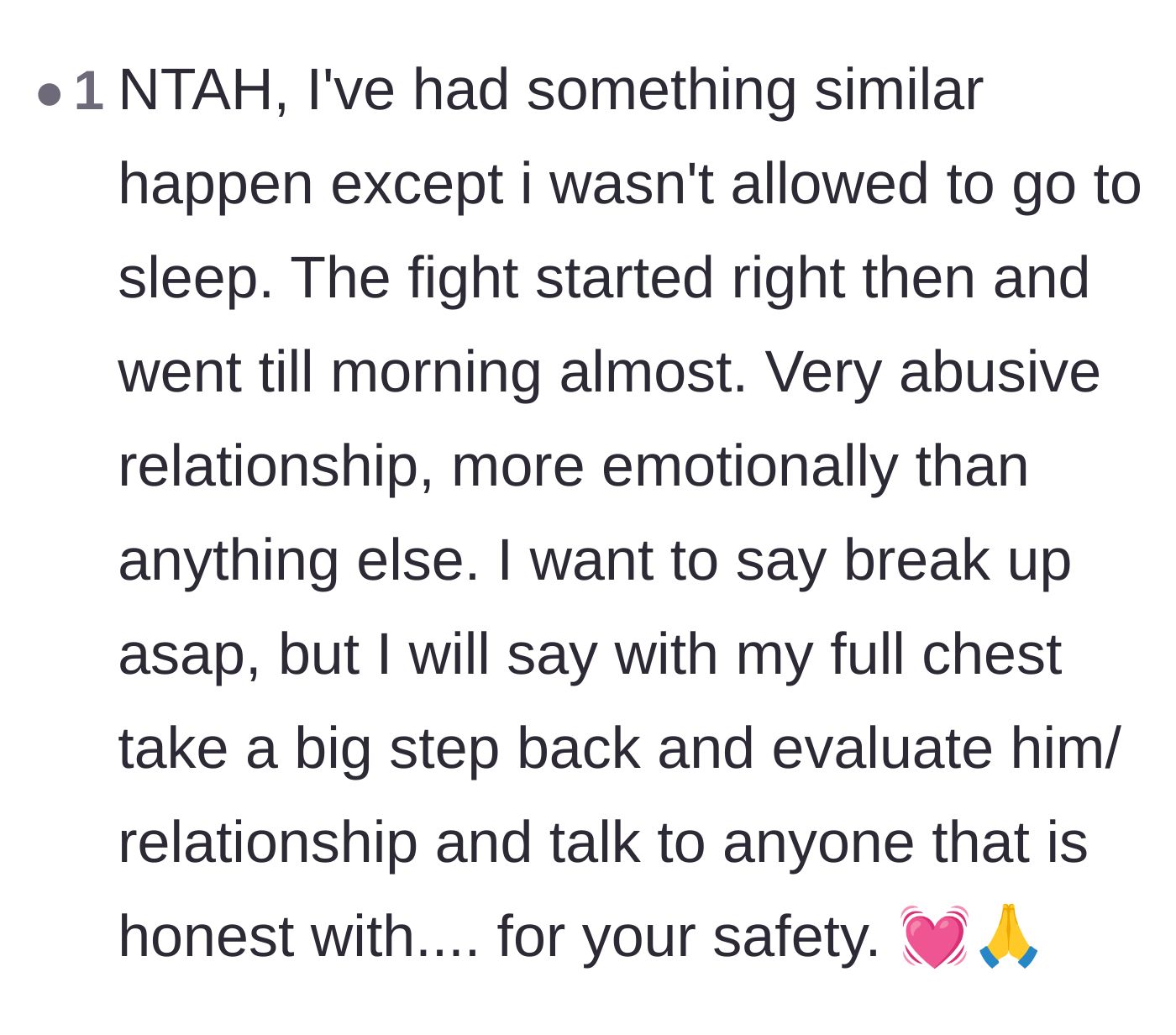 Comment thread 6 - A survivor sharing a similar experience with sleep deprivation abuse