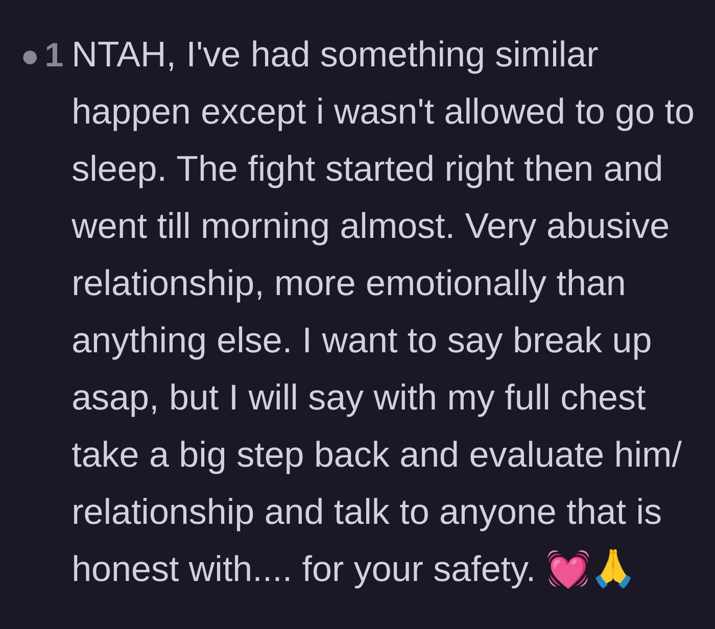 Comment thread 6 - A survivor sharing a similar experience with sleep deprivation abuse