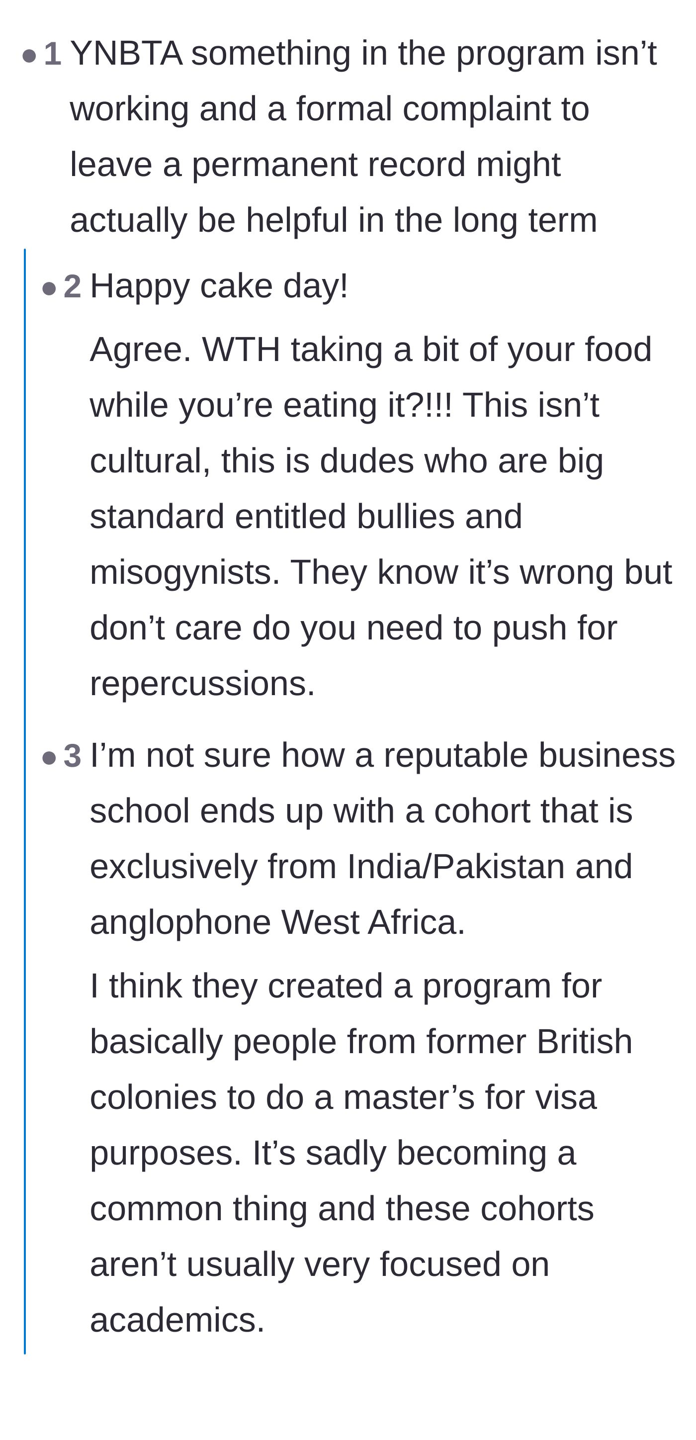 Comment thread 1 - A debate about reporting the behavior and a powerful tangent on why adult women shouldn't be called 'girls' in academia.