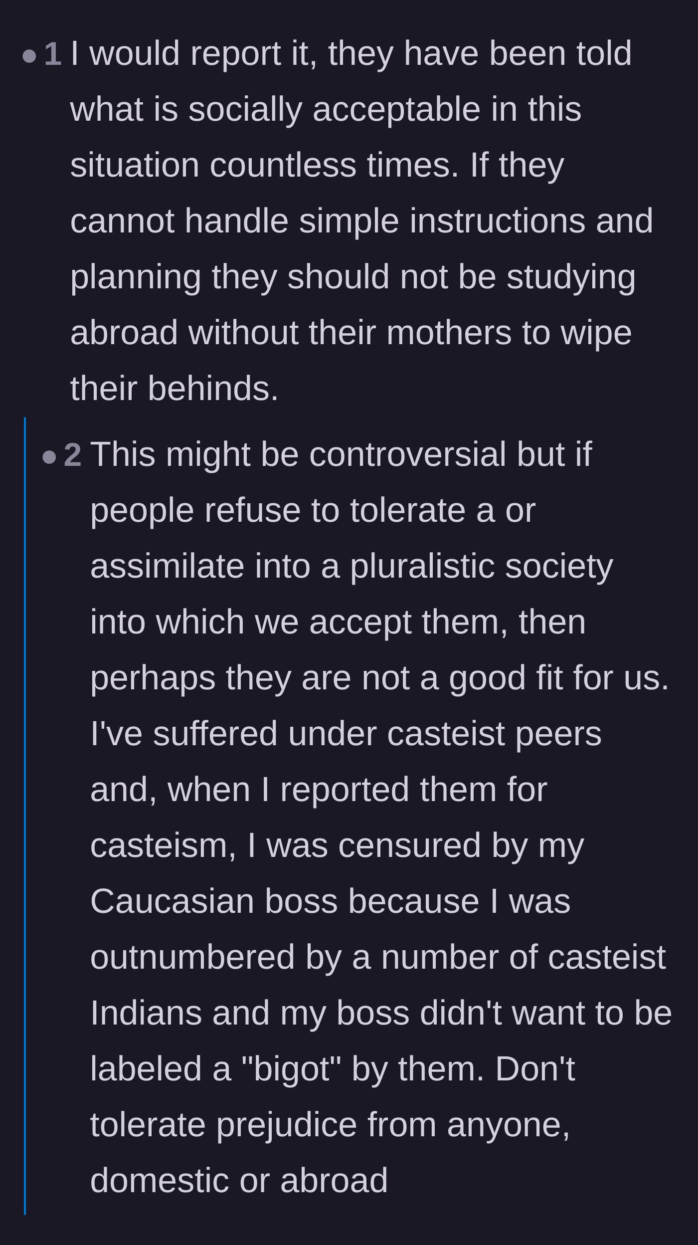 Comment thread 2 - A user pointing out that men who can't handle basic scheduling shouldn't study abroad without their mothers.