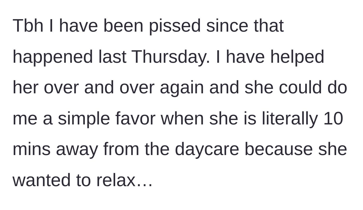 Story part 8 - The older sister simmers with anger over the profound lack of reciprocity.