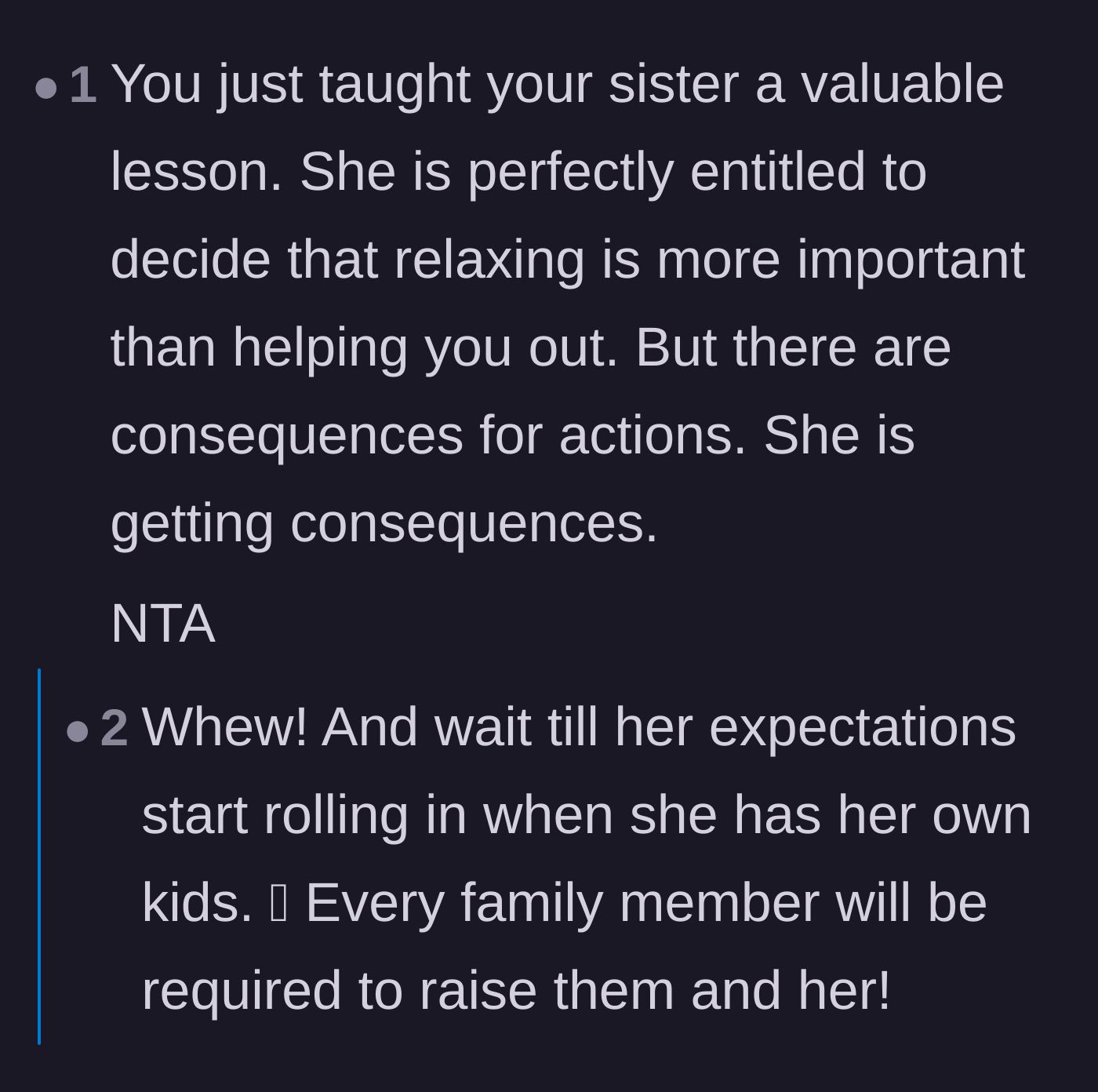 Comment thread 5 - A breakdown comparing the minimal effort of picking up the kids versus the massive effort of hosting an engagement party.