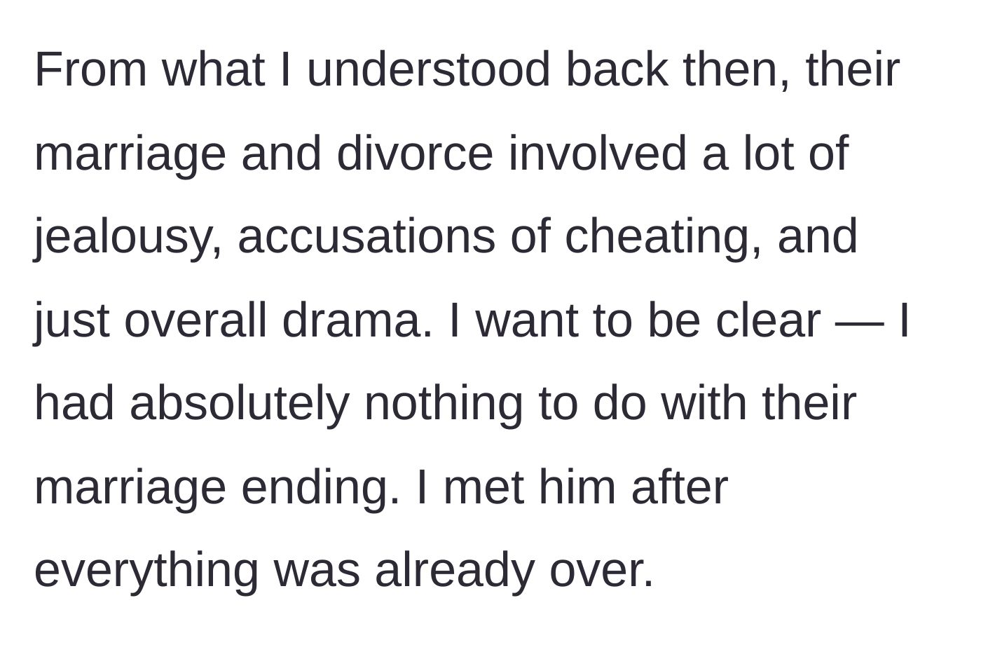 Story part 2 - Background details of a messy, jealous divorce that the stepmother had absolutely no part in.