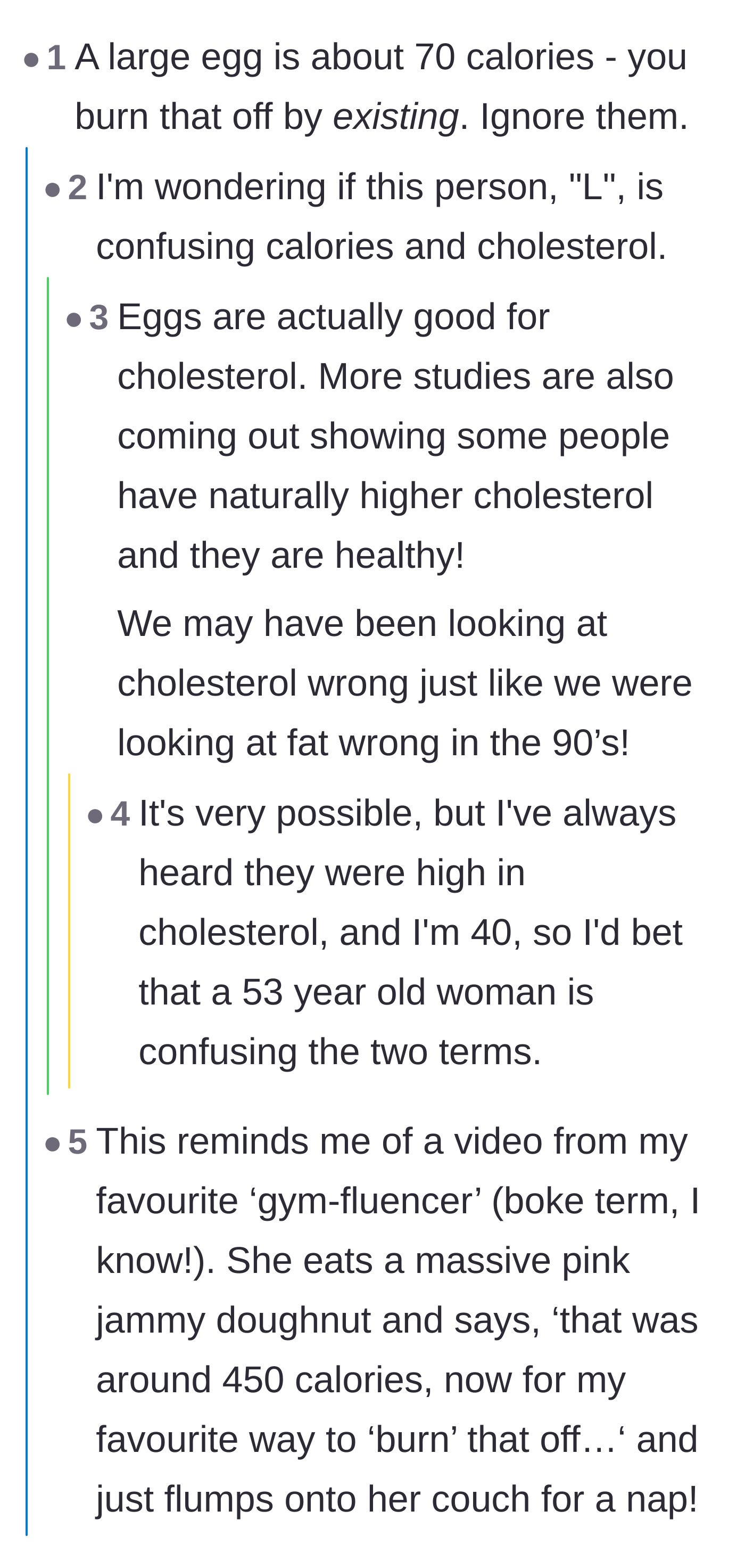 Comment thread 2 - A deep dive into the history of diet culture, cholesterol myths, and how our understanding of nutrition has evolved