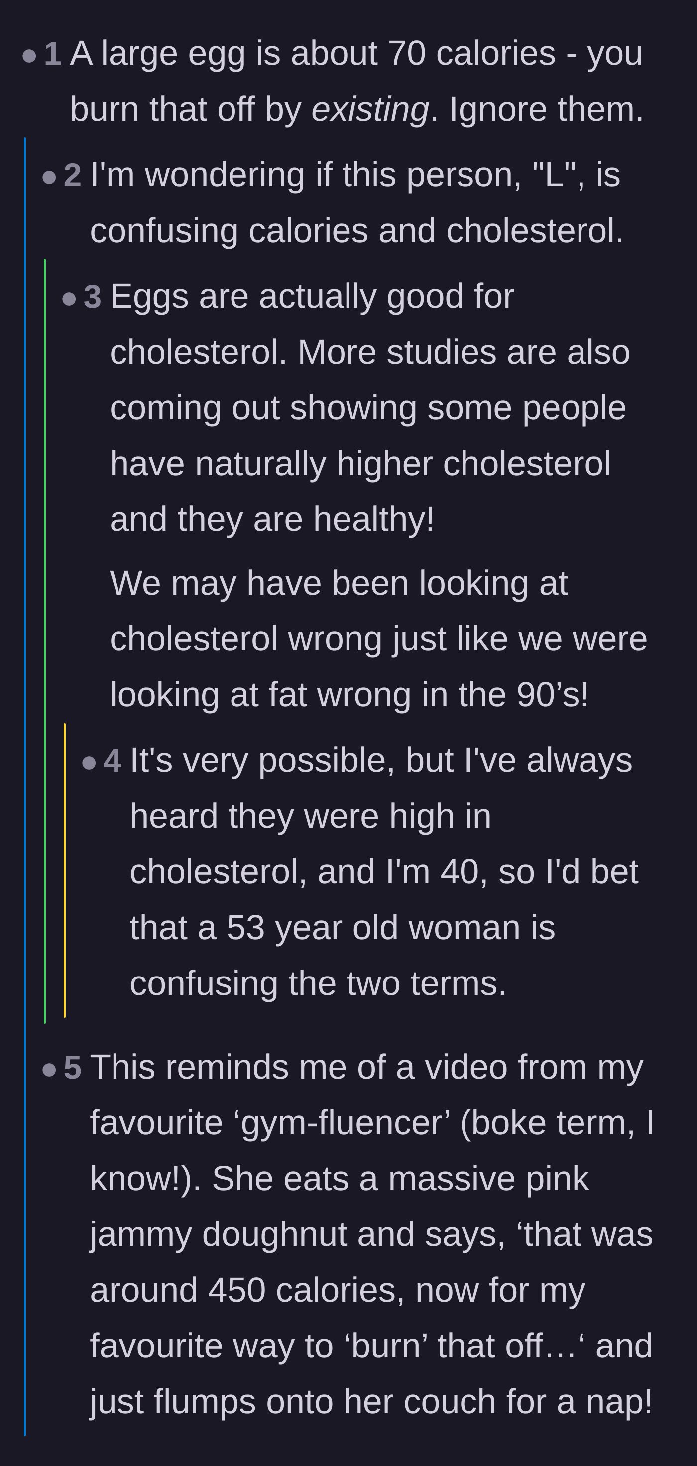 Comment thread 2 - A deep dive into the history of diet culture, cholesterol myths, and how our understanding of nutrition has evolved