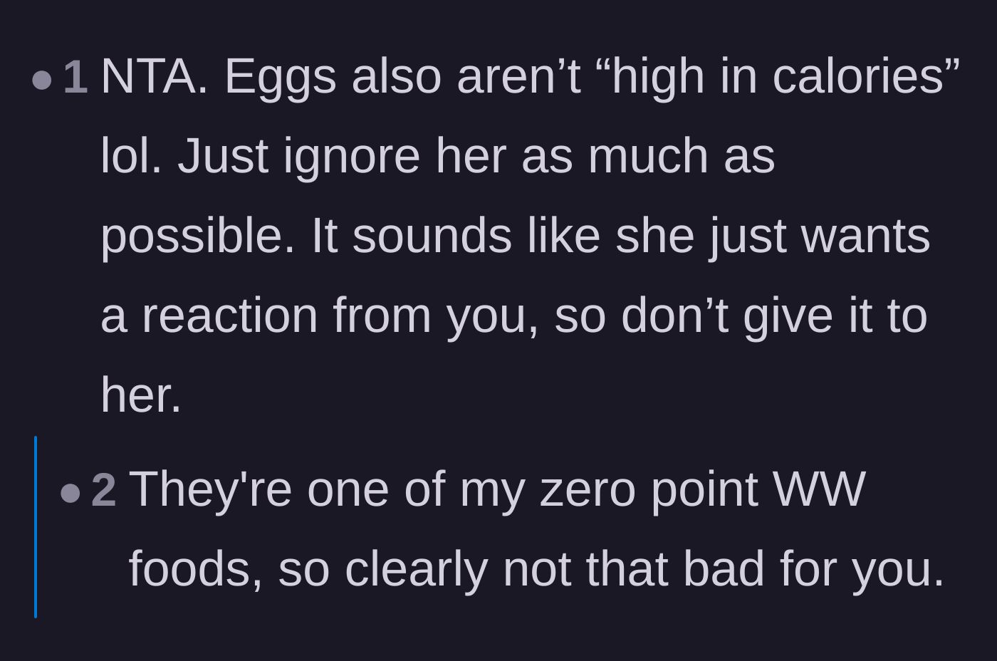 Comment thread 6 - Advice urging the teen to ignore the bait and recognizing that the relative is just trying to start drama