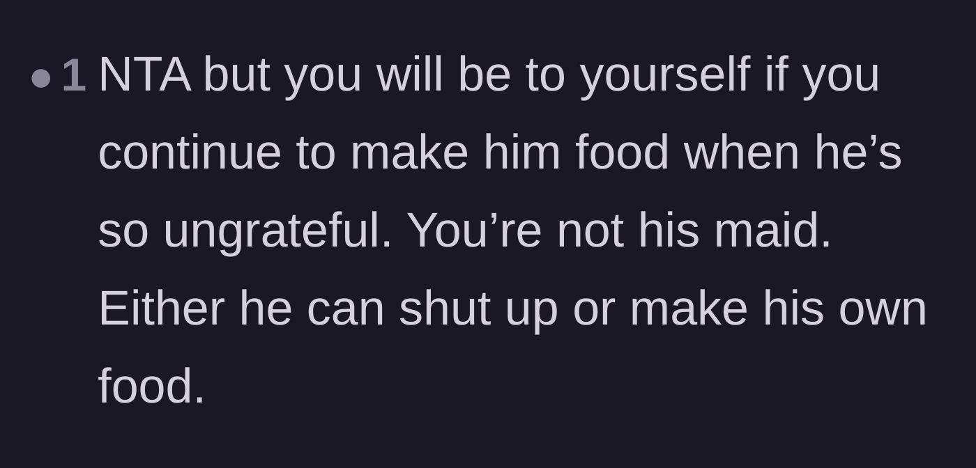 Comment thread 3 - A straightforward reminder that she is a wife, not a maid.