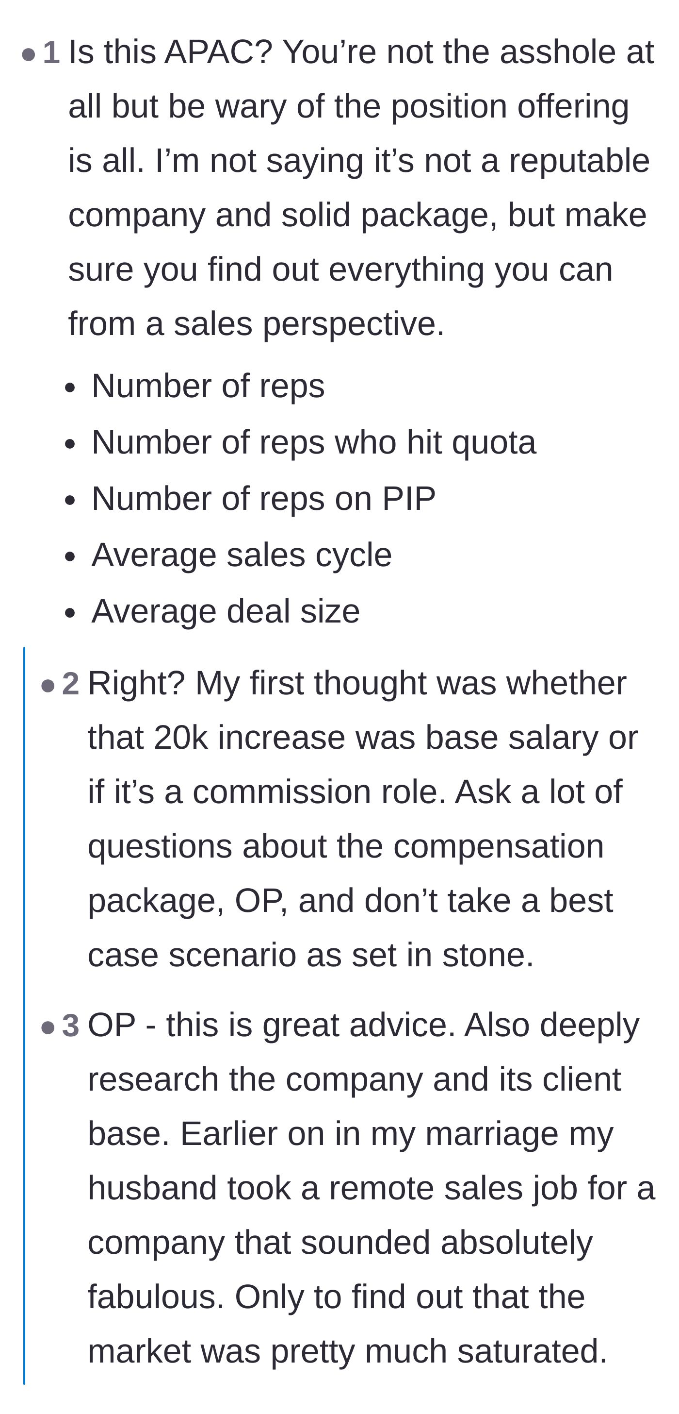 Comment thread 3 - Warnings about the hidden risks of commission-based sales jobs and 'too good to be true' offers.
