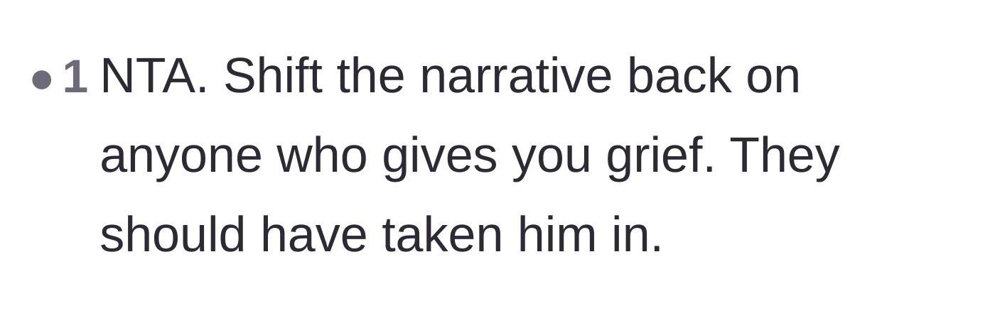 Comment thread 4 - Advice urging the author to turn the guilt trip back onto the relatives who are harassing her.
