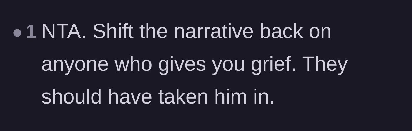 Comment thread 4 - Advice urging the author to turn the guilt trip back onto the relatives who are harassing her.