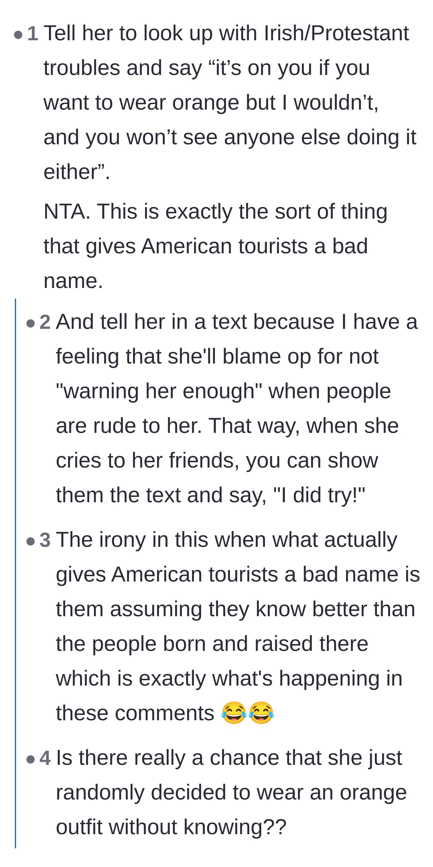 Comment thread 3 - Advice to send the warning via text message to create a paper trail against future blame.