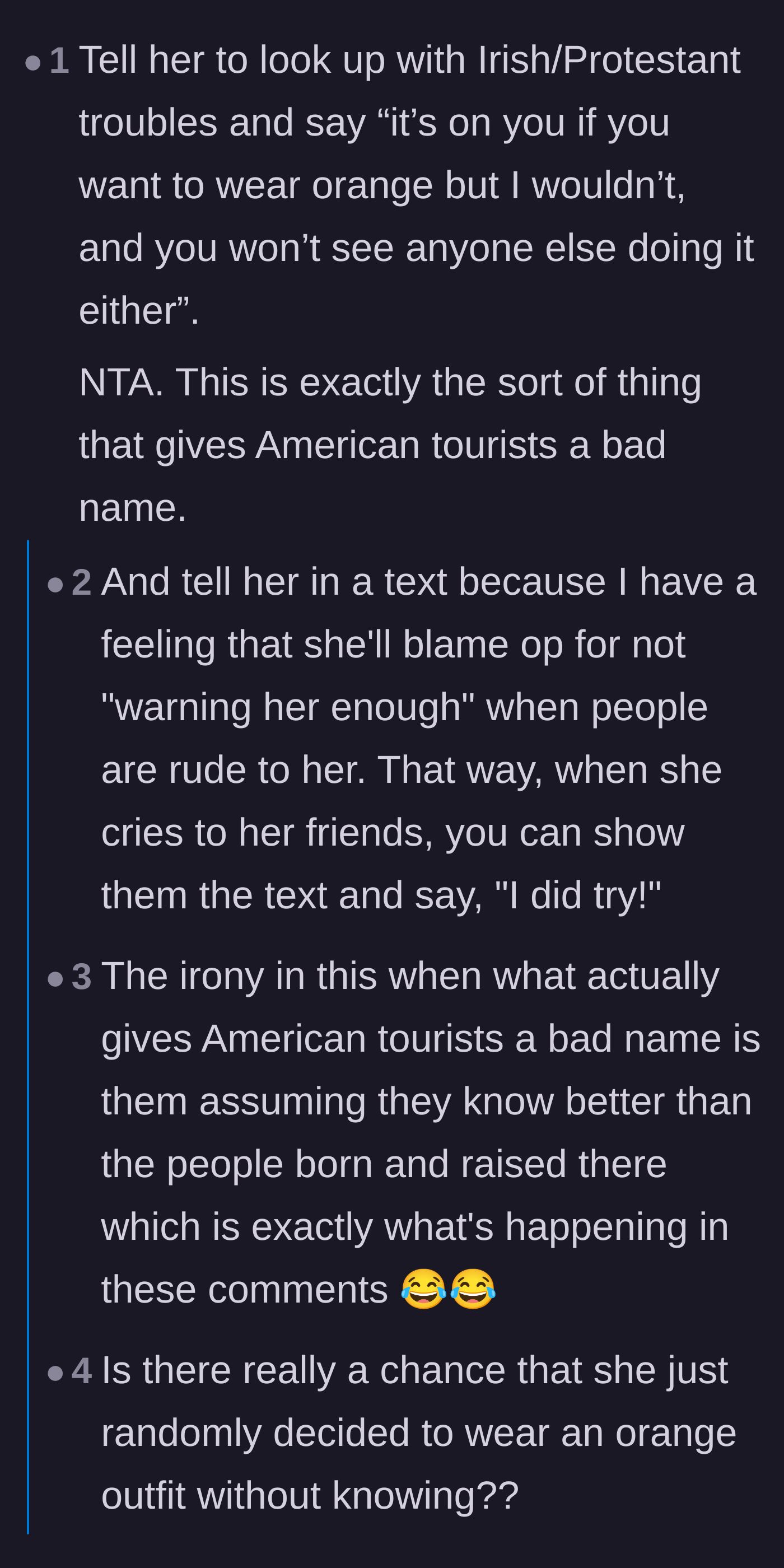 Comment thread 3 - Advice to send the warning via text message to create a paper trail against future blame.