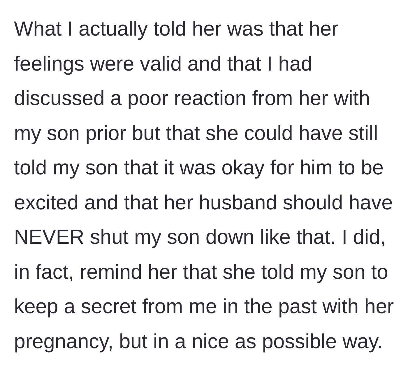 Story part 7 - The mother sends a measured reply validating the stepmom's pain while firmly defending her son and pointing out the stepmom's past hypocrisy.