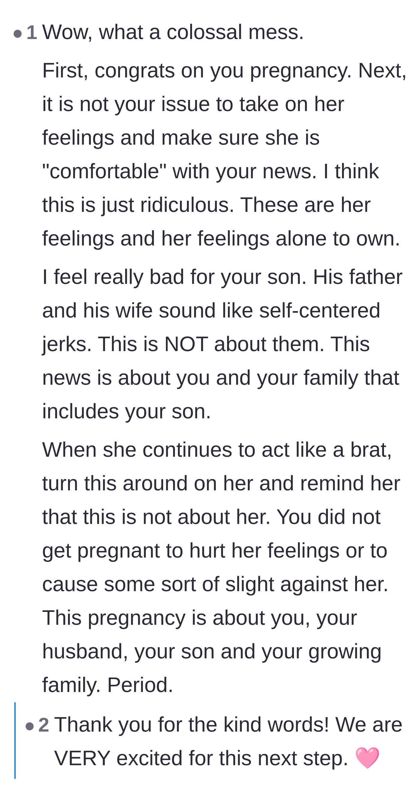 Comment thread 1 - Readers criticizing the father for enabling the stepmother's behavior and advising documentation