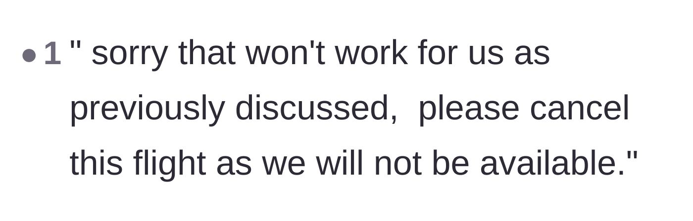 Comment thread 5 - A short, direct script to send the mother-in-law canceling the visit with no room for argument.