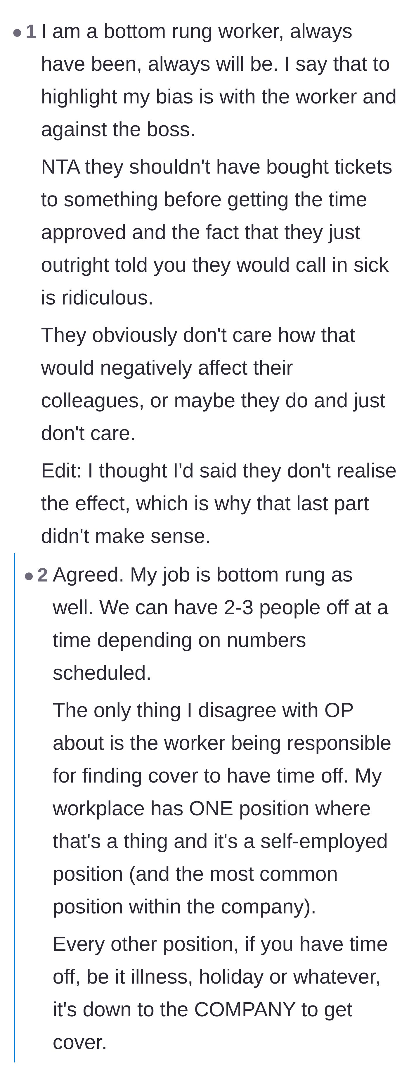 A self-described entry-level worker siding with the manager because the employees' actions unfairly punish their coworkers.