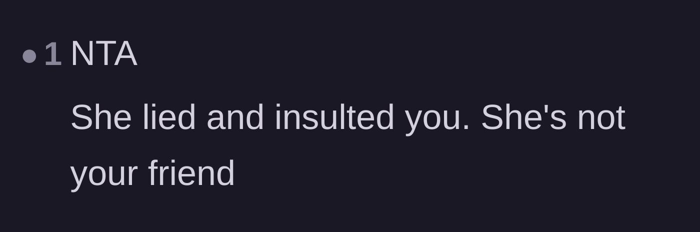 Comment thread 6 - A blunt assertion that a true friend would never lie and insult someone in front of a crowd.