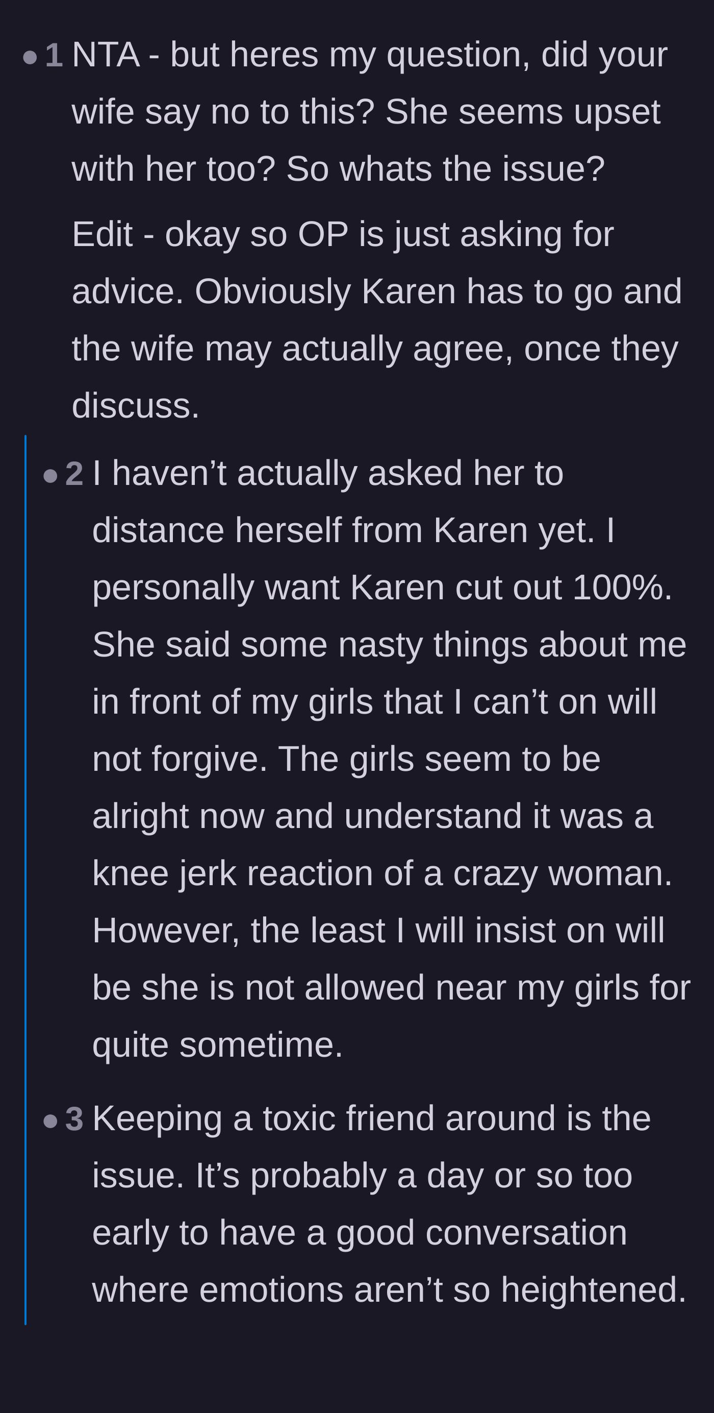 Comment thread 2 - Commenters figuring out that Karen is a miserable, single woman projecting her issues onto the marriage.
