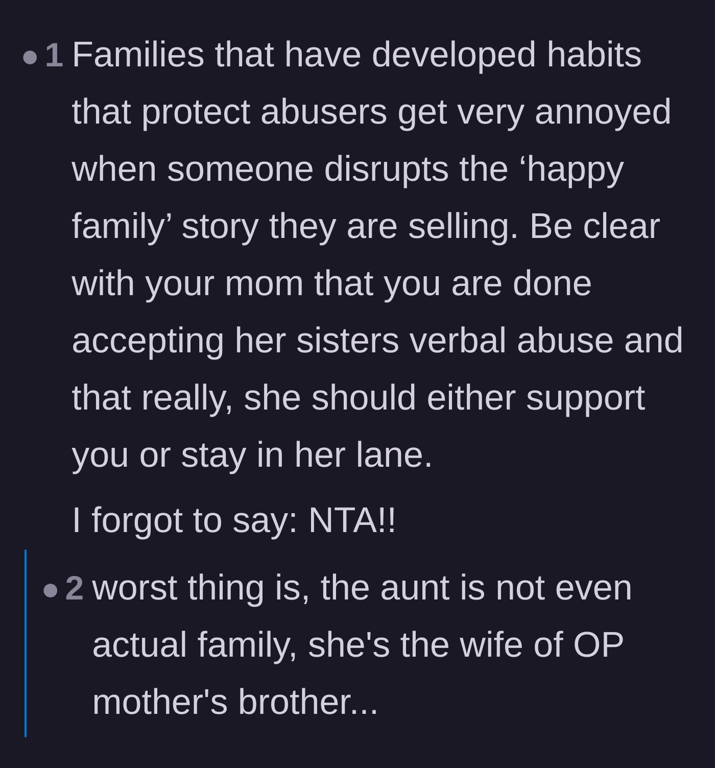 Comment thread 5 - Analyzing the toxic 'happy family' illusion