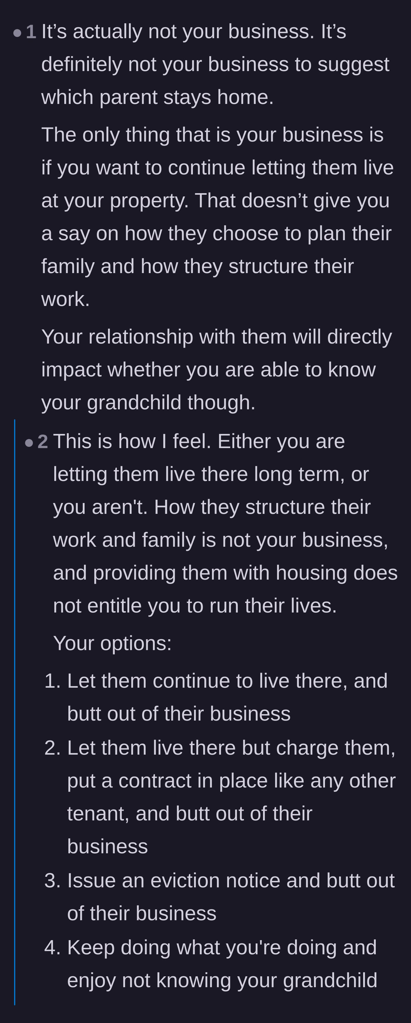 Comment thread 3 - Commenters accuse the father of being a controlling boomer who is using his wealth to dictate his son's family planning.