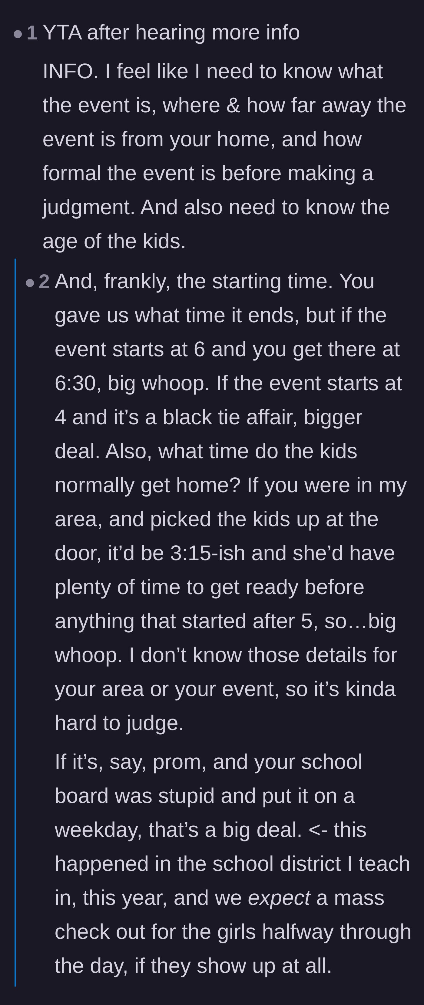 Comment thread 5 - Commenters pointing out that the mother and daughter will face all the social judgment if they arrive unkempt or late.