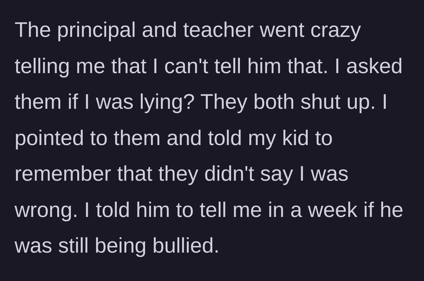 Story part 6 - The school staff panic at the father's legal lesson, but are forced to admit he isn't lying, as he gives them a one-week deadline to fix the issue.