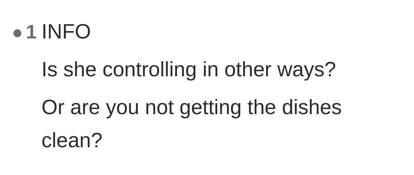 Comment thread 6 - The ultimate question asking if this is a control issue or a hygiene issue.