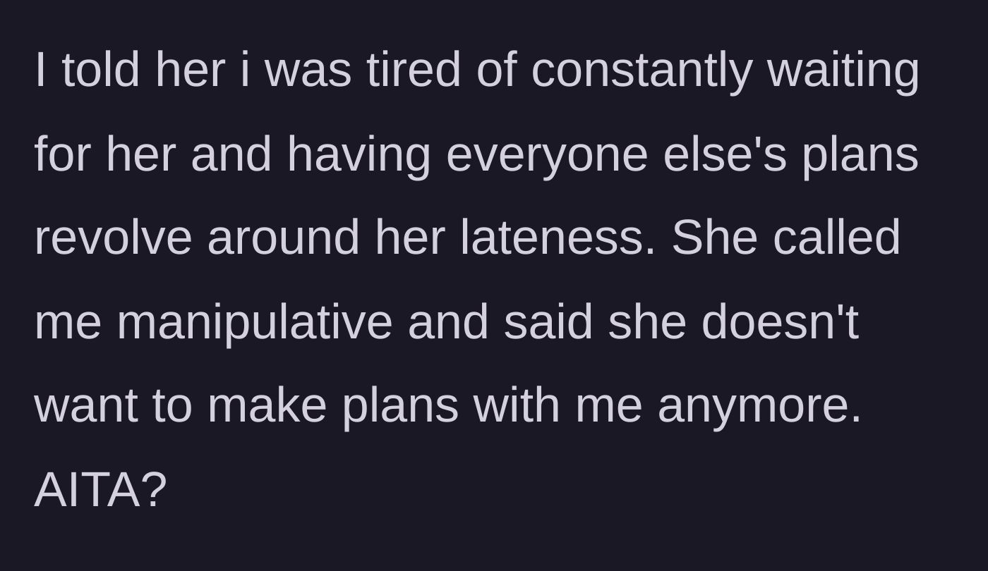 Story part 6 - The confrontation where the late friend calls the main character manipulative and walks away.