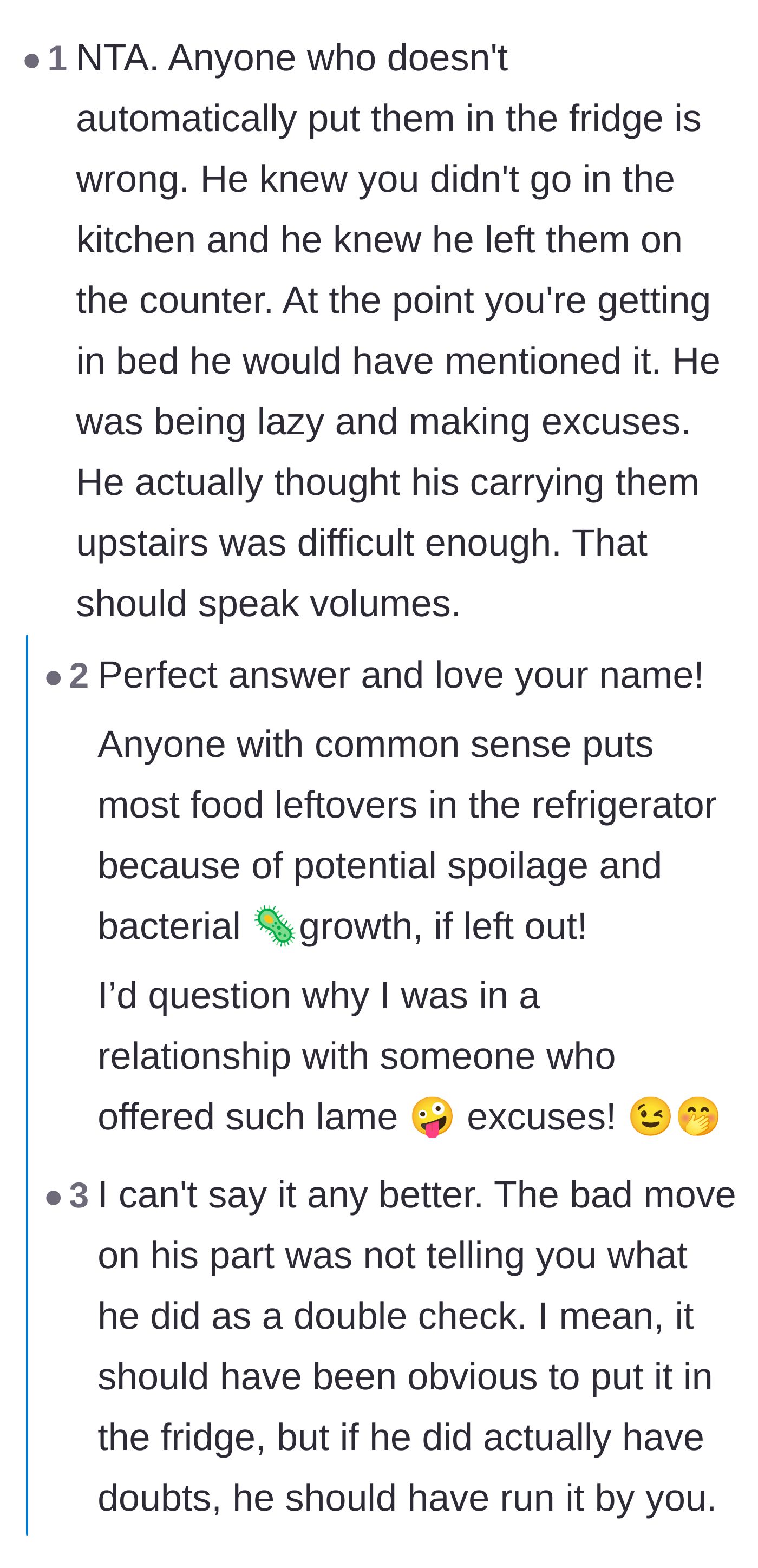 Comment thread 2 - Calling out the boyfriend's lack of communication and lazy excuses