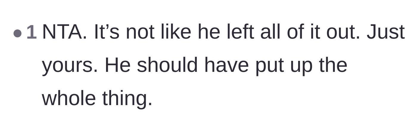Comment thread 3 - Pointing out that the boyfriend only left OP's specific food out to spoil