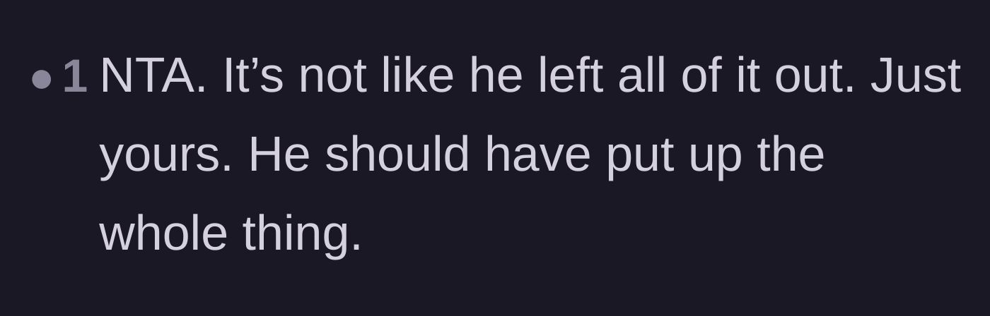 Comment thread 3 - Pointing out that the boyfriend only left OP's specific food out to spoil