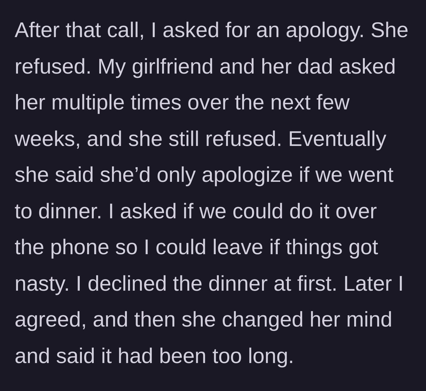 Story part 5 - The exhausting back-and-forth of trying to secure a simple apology, with the mother-in-law constantly changing her demands and playing games.