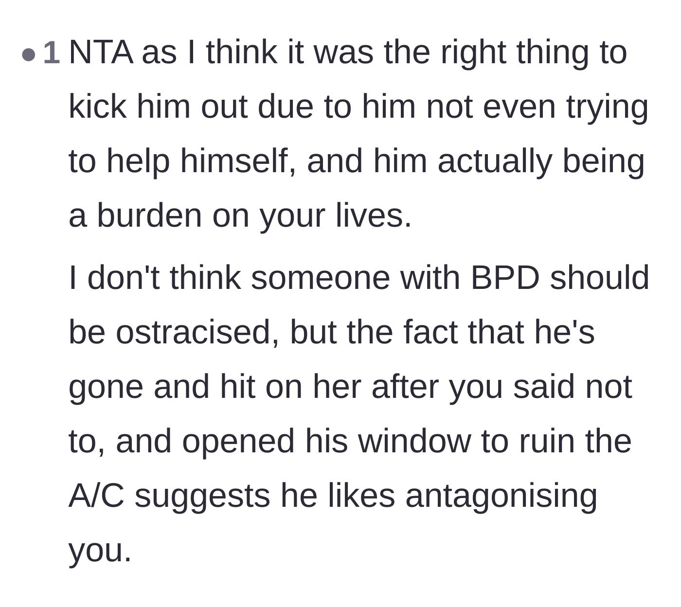 Comment thread 5 - Theorizing that the cousin is intentionally antagonizing the hosts by breaking the simplest rules.