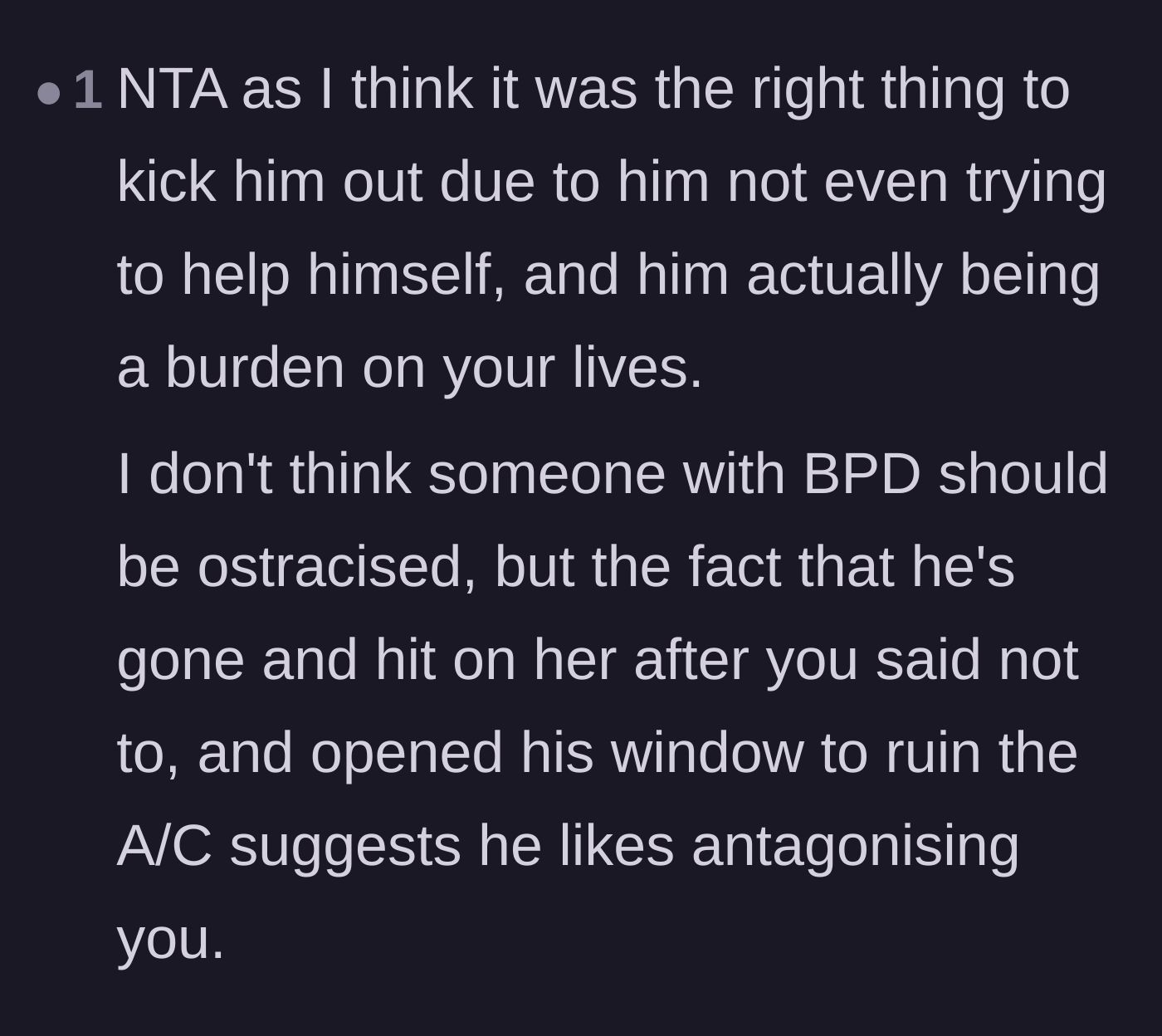 Comment thread 5 - Theorizing that the cousin is intentionally antagonizing the hosts by breaking the simplest rules.